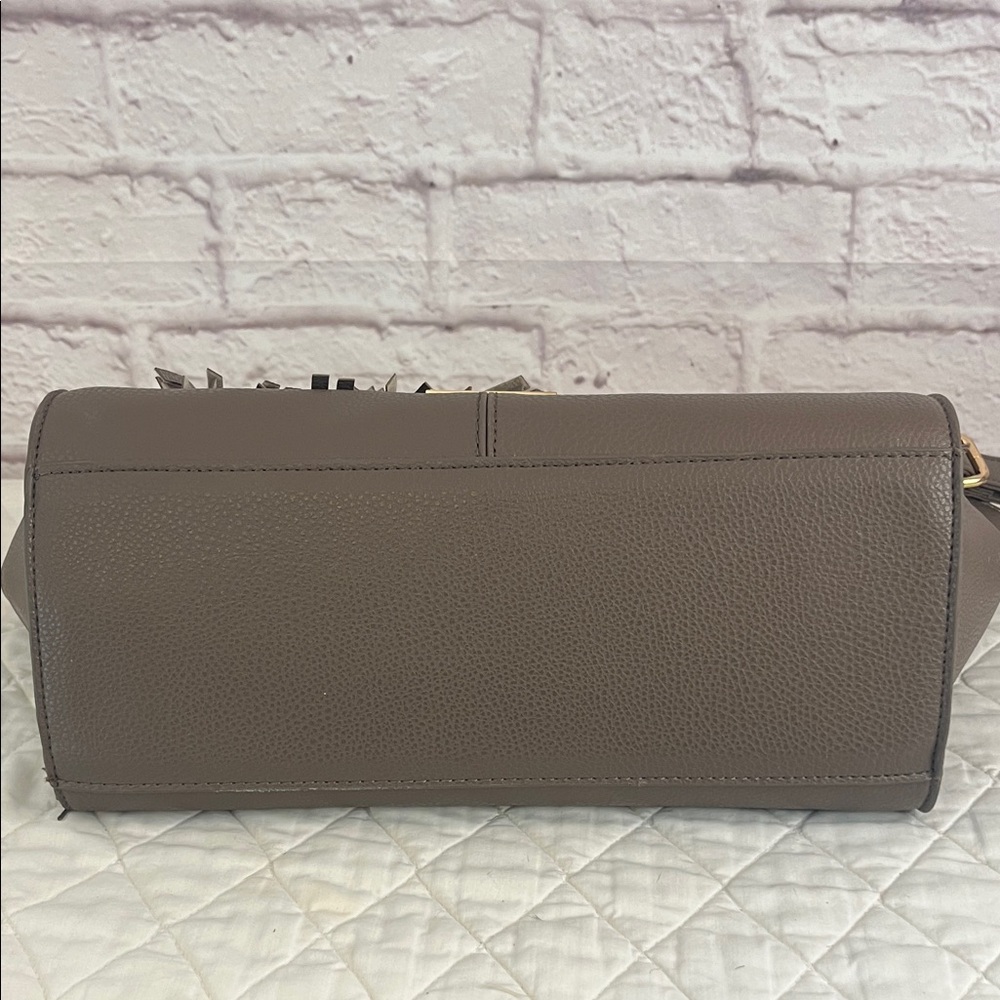 Bebe Brown Satchel with Gold Ring Handles - Picture 8 of 11